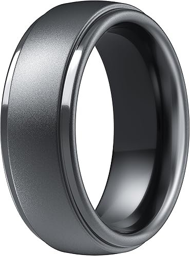 Alternative view of ThunderFit Silicone Wedding Ring for Men - 8mm Sleek Step Edge Rubber Band