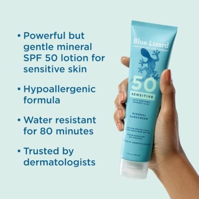 Alternative view of Blue Lizard Sensitive Mineral Sunscreen Lotion SPF 50 - 100% Zinc Oxide & Titanium Dioxide Formula