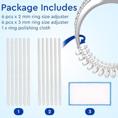 Alternative view of Invisible Ring Sizer Adjuster for Loose Rings - Multi-Pack Guard & Spacer Set