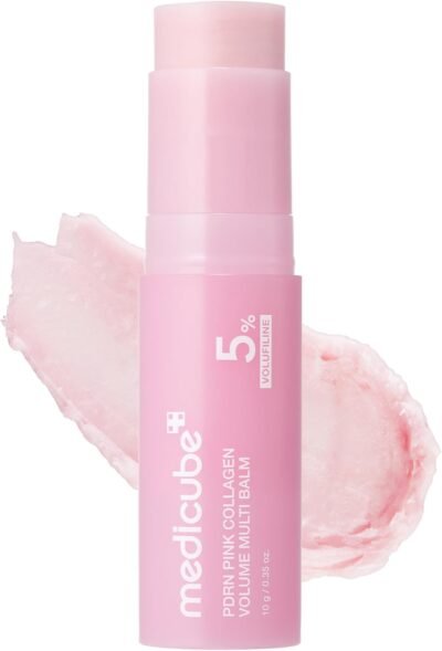 medicube PDRN Pink Collagen Volume Multi Balm Stick, Plumping & Radiance Line Care for Face & Body