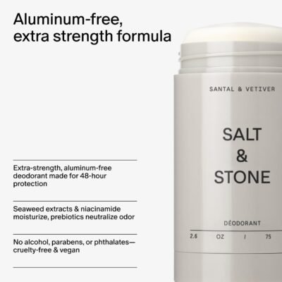Salt & Stone Natural Aluminum-Free Deodorant for Women & Men, 48-Hour Extra Strength Odor Protection - Image 4