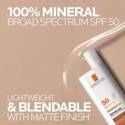 La Roche-Posay Anthelios Mineral Light Fluid Sunscreen SPF 50 for Face, 100% Mineral Broad Spectrum Protection - Image 4