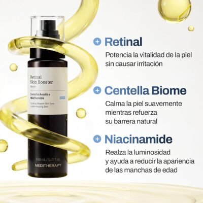 MEDITHERAPY Retinal Skin Booster Serum with Retinaldehyde, Niacinamide & Cica, Korean Hydrating Face & Body Serum for Dull & Uneven Skin - Image 3