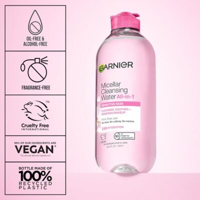 Garnier SkinActive Micellar Cleansing Water, Hydrating Facial Cleanser & Makeup Remover - Image 6