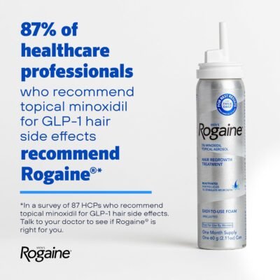 Men's Rogaine 5% Minoxidil Topical Foam, Unscented Hair Loss & Regrowth Treatment for Thicker Hair - Image 8