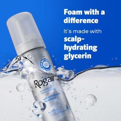 Men's Rogaine 5% Minoxidil Topical Foam, Unscented Hair Loss & Regrowth Treatment for Thicker Hair - Image 2