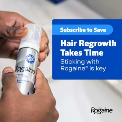 Men's Rogaine 5% Minoxidil Topical Foam, Unscented Hair Loss & Regrowth Treatment for Thicker Hair - Image 7