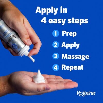 Men's Rogaine 5% Minoxidil Topical Foam, Unscented Hair Loss & Regrowth Treatment for Thicker Hair - Image 5