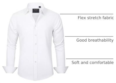 J.VER Men's Long Sleeve Dress Shirts, Stretch Wrinkle-Free Formal Business Casual Button-Down Shirt - Image 4