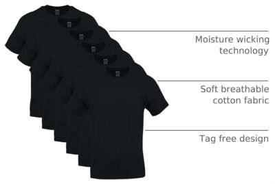 Gildan Men's Crew T-Shirts Multipack, Style G1100, 100% Cotton Moisture-Wicking Tagless Basic Tees - Image 4