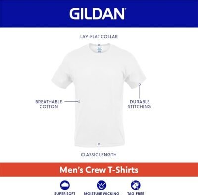 Gildan Men's Crew T-Shirts Multipack, Style G1100, 100% Cotton Moisture-Wicking Tagless Basic Tees - Image 5